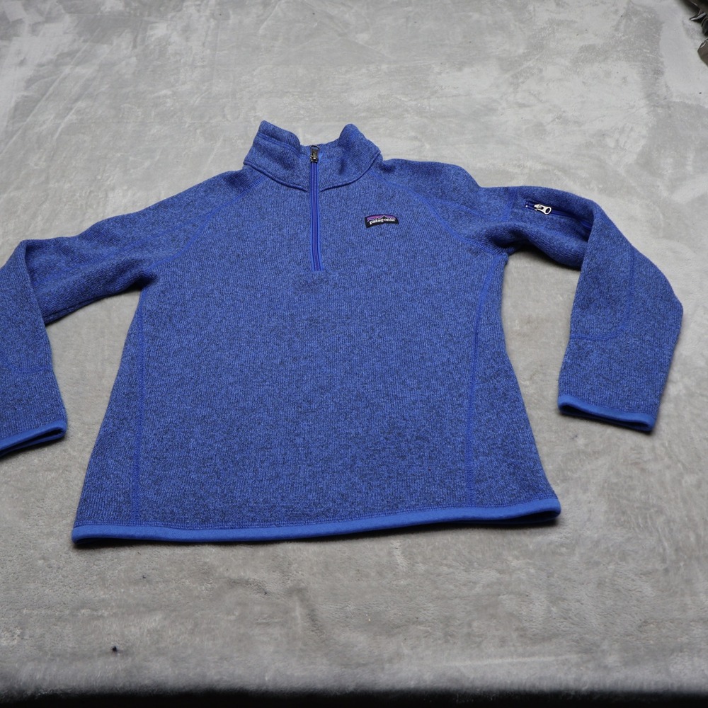 Patagonia Sweatshirt Youth Medium 10 Blue Better Sweater Fleece 1/4 Zip Pullover